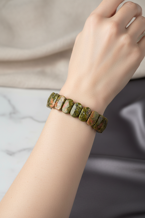 Unakit Doğal Taş Geniş Kesim Bileklik