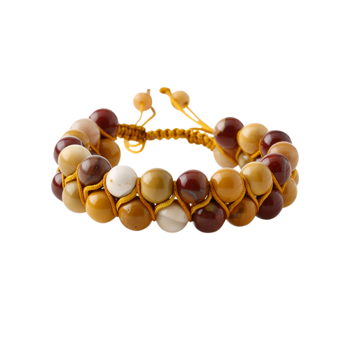 Jasper 8mm Çift Sıra Makrome Doğal Taş Bileklik