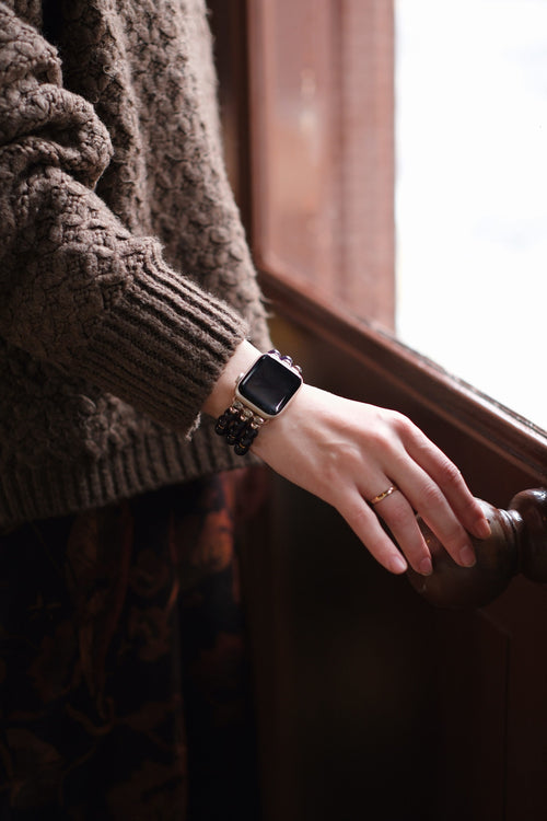 Lal Garnet Doğal Taş Apple Watch Saat Bandı 38-41mm