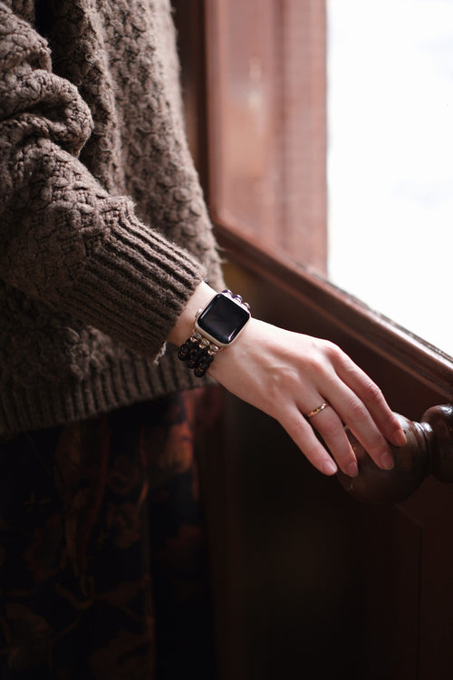Lal Garnet Doğal Taş Apple Watch Saat Bandı 42 - 49mm