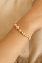 Sitrin Makrome Naturel Kesim Bileklik