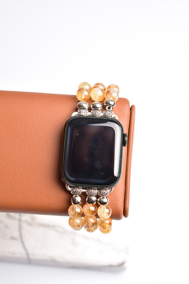 Sitrin Doğal Taş Apple Watch Saat Bandı 38 - 41 Mm