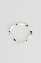 Certified Amazonite - African Turquoise - Pearl Natural Stone Silver Closure Bracelet (New Summer Season)