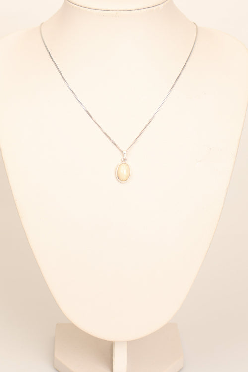 Opal Doğaltaş 925 Ayar Gümüş Kolye