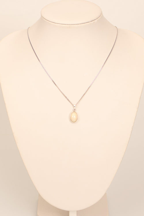 Opal Doğaltaş 925 Ayar Gümüş Kolye