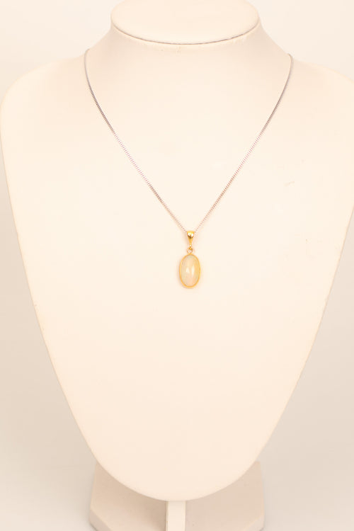 Opal Doğaltaş 925 Ayar Gümüş Kolye