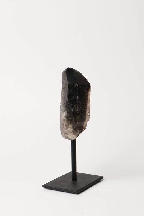 Dumanlı Kuvars Doğal Taş Standlı Ham Parça – 295 gr