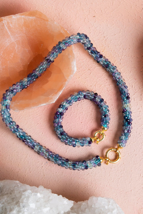 Sertifikalı El İşçiliği Örme Florit Gümüş Kapama Set – Kolye 48 cm, Bileklik 19 cm