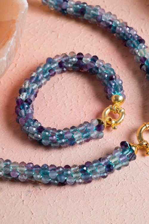 Sertifikalı El İşçiliği Örme Florit Gümüş Kapama Set – Kolye 48 cm, Bileklik 19 cm