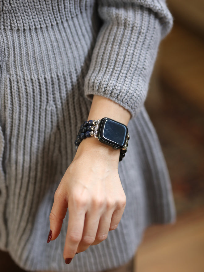 Dumortierit Doğal Taş Apple Watch Saat Bandı 42 - 49mm