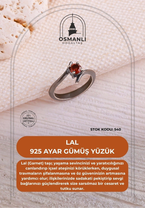 Sertifikalı Lal 925 Ayar Gümüş Yüzük (SK:540)