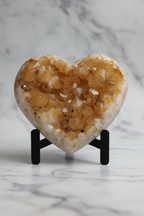 Citrine Natural Stone Heart Stand | Decorative Collectible Natural Stone Object