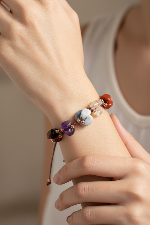 Akrep Burcu Makrome Tasarım Doğal Taş Bileklik