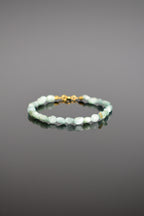 Akuamarin Doğal Taş Gümüş Kapama Tasarım Bileklik