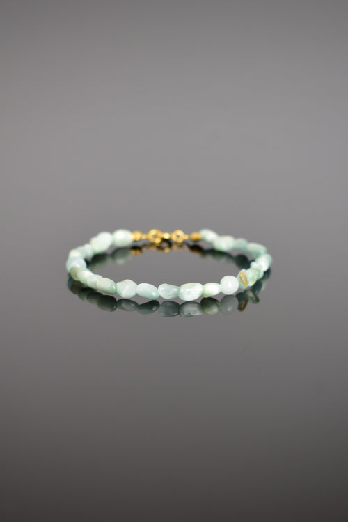 Akuamarin Doğal Taş Gümüş Kapama Tasarım Bileklik