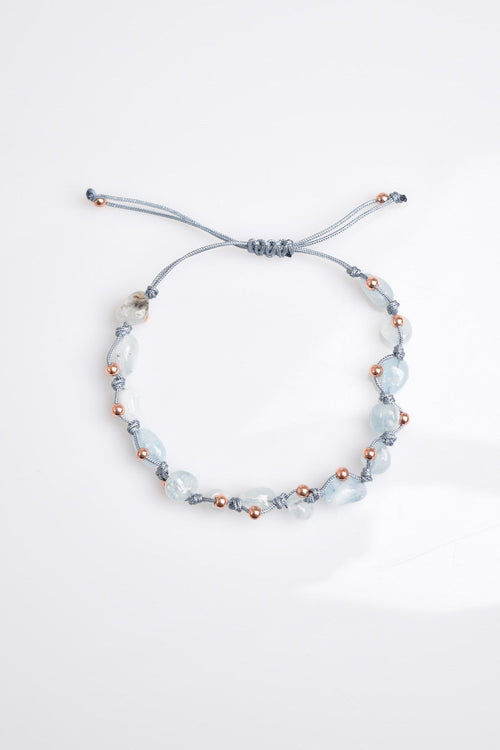 Aquamarine Natural Stone Macrame Bracelet