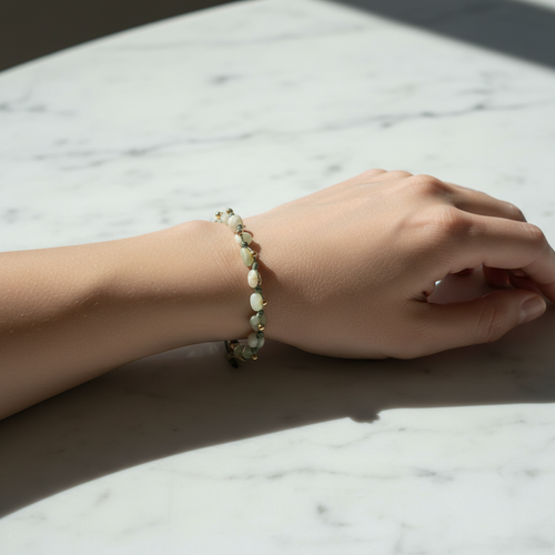 Amazonit Doğal Taş Makrome Bileklik