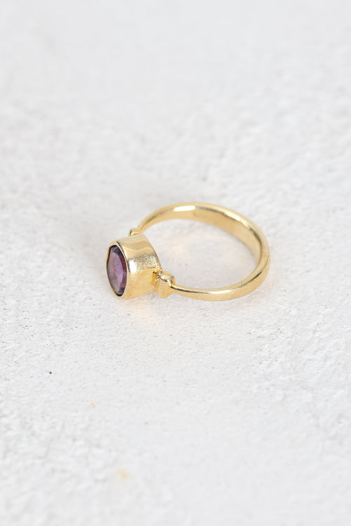 Ametist Doğal Taş 925 Ayar Gümüş Yüzük