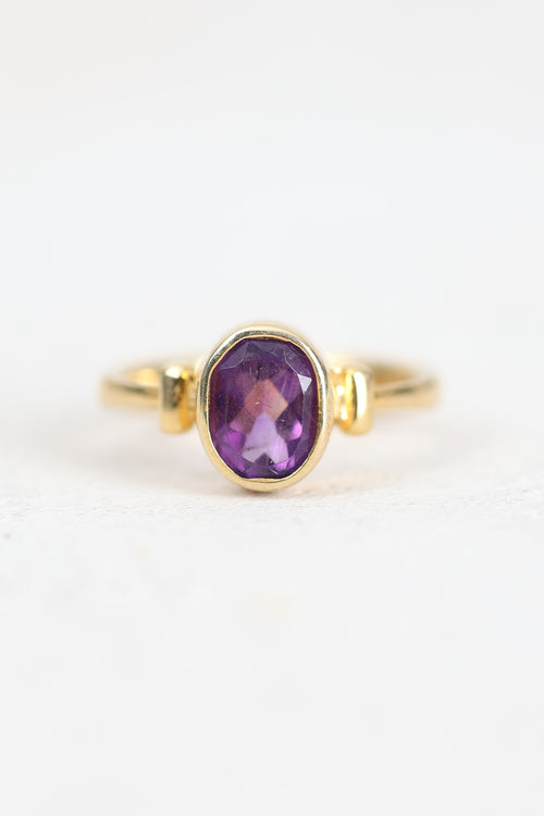 Ametist Doğal Taş 925 Ayar Gümüş Yüzük