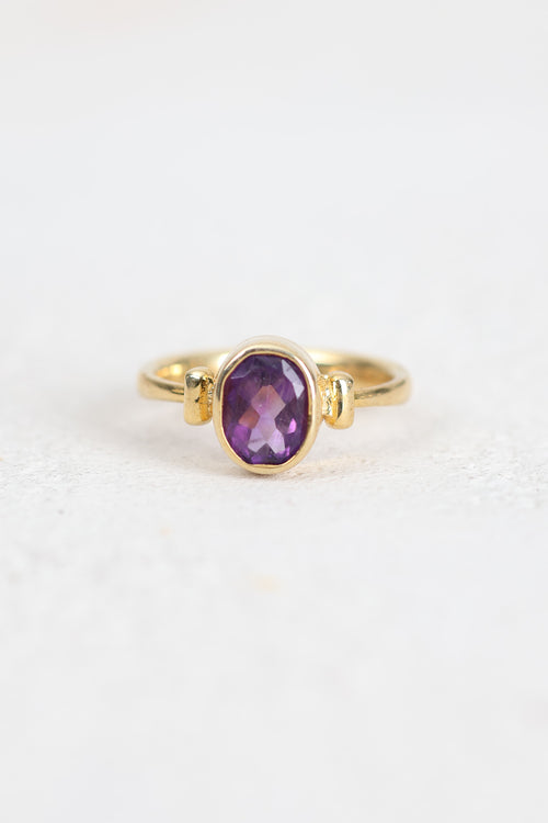 Ametist Doğal Taş 925 Ayar Gümüş Yüzük