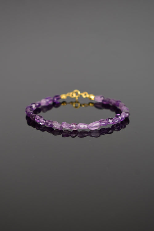 Ametist Doğal Taş Gümüş Kapama Tasarım Bileklik