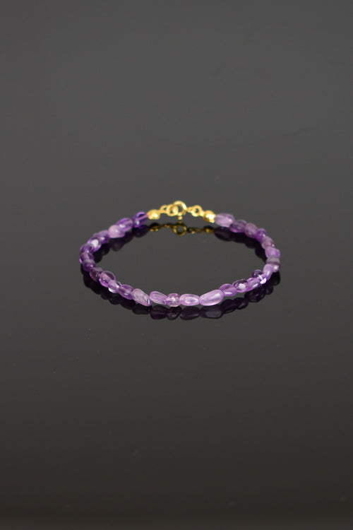 Ametist Doğal Taş Gümüş Kapama Tasarım Bileklik