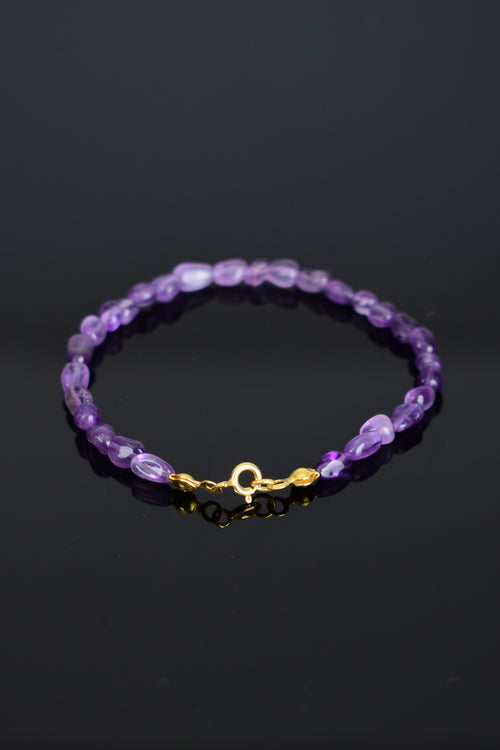 Ametist Doğal Taş Gümüş Kapama Tasarım Bileklik