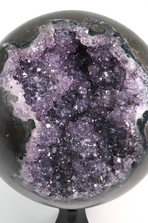 Ametist Doğal Taş Standlı Küre | Mor Kristal Koleksiyon ve Dekoratif Doğal Taş Obje