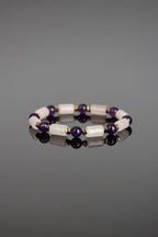 Ametist - Pembe Kuvar  Doğal Taş Tasarım Bileklik