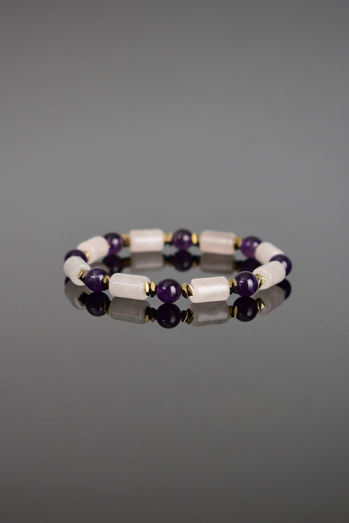 Ametist - Pembe Kuvar  Doğal Taş Tasarım Bileklik