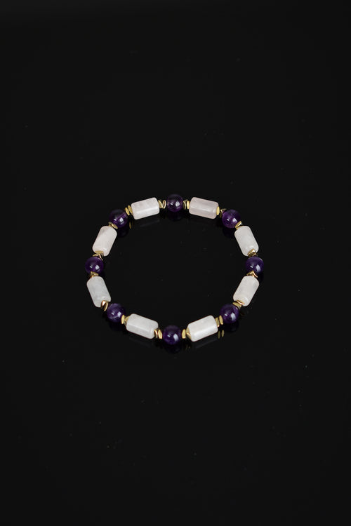 Ametist - Pembe Kuvar  Doğal Taş Tasarım Bileklik