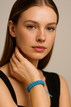 Apatite 6mm Double Row Macrame Natural Stone Bracelet