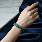 Apatit 8mm Çift Sıra Makrome Doğal Taş Bileklik