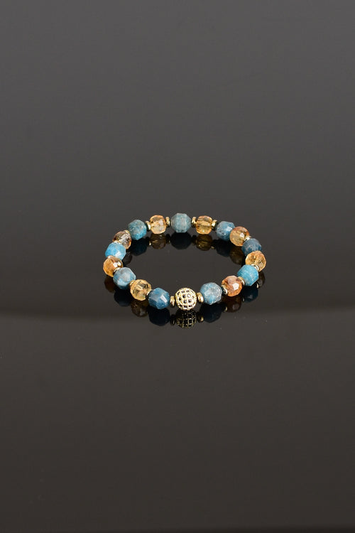 Apatit - Sitrin Doğal Taş Tasarım Bileklik