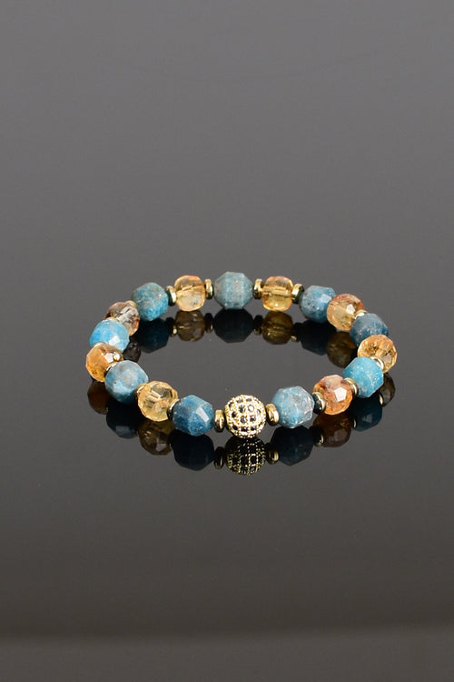 Apatite - Citrine Natural Stone Design Bracelet
