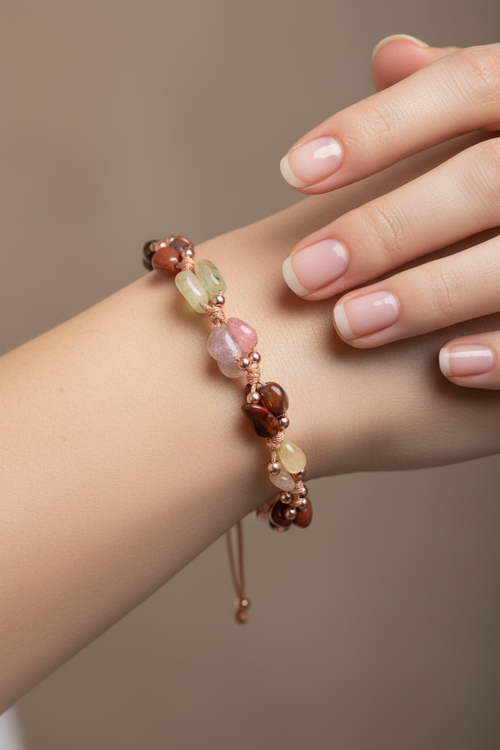 Aslan Burcu Makrome Tasarım Doğal Taş Bileklik