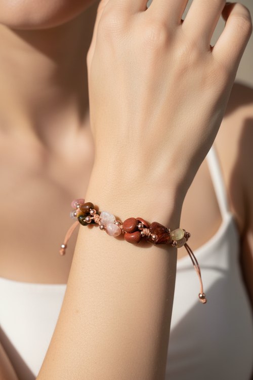 Aslan Burcu Makrome Tasarım Doğal Taş Bileklik