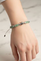 Aventurin - Hematit Doğal Taş Zirkon Aparatlı Makrome Bileklik