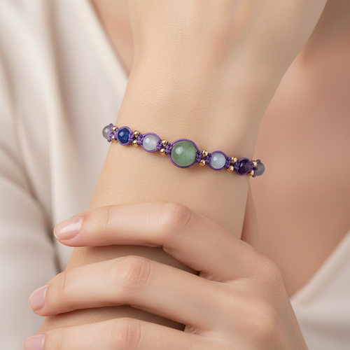 Yay Burcu Doğal Taş Makrome Bileklik - Görsel 1 - Safnaturel
