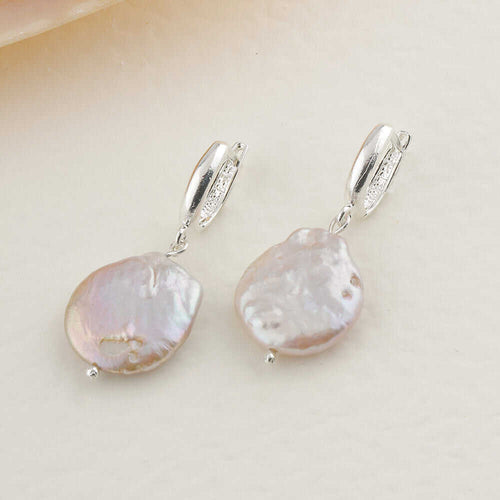 Barok İnci Gümüş Doğal Taş Küpe