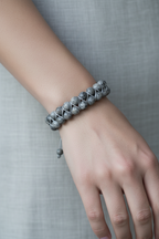 Gri Jasper 8mm Çift Sıra Makrome Doğal Taş Bileklik - Görsel 1 - Safnaturel