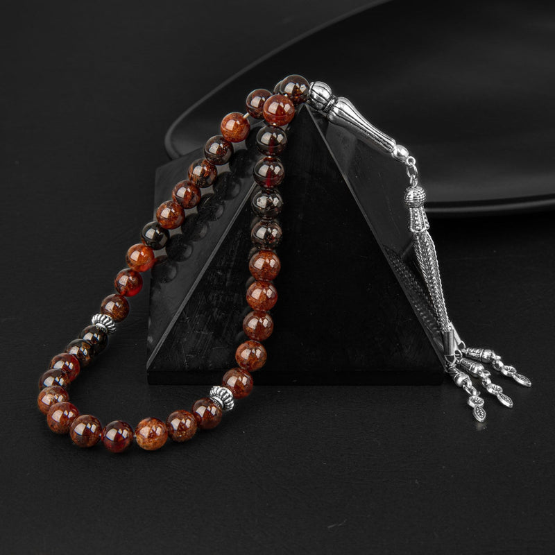 Bordo Granat Lal Doğal Taş Tesbih 33lük – 8mm - Görsel 1 - Safnaturel