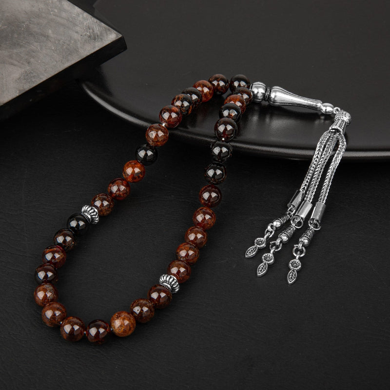 Bordo Granat Lal Doğal Taş Tesbih 33lük – 8mm - Görsel 3 - Safnaturel