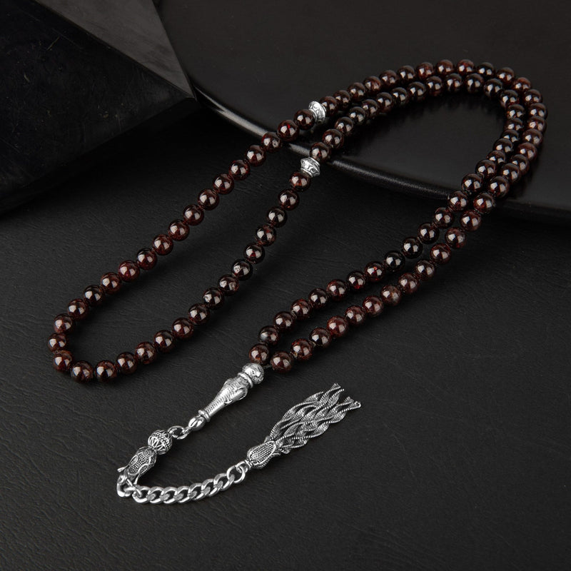 Bordo Granat Lal Doğal Taş Tesbih 99luk – 6mm - Görsel 3 - Safnaturel