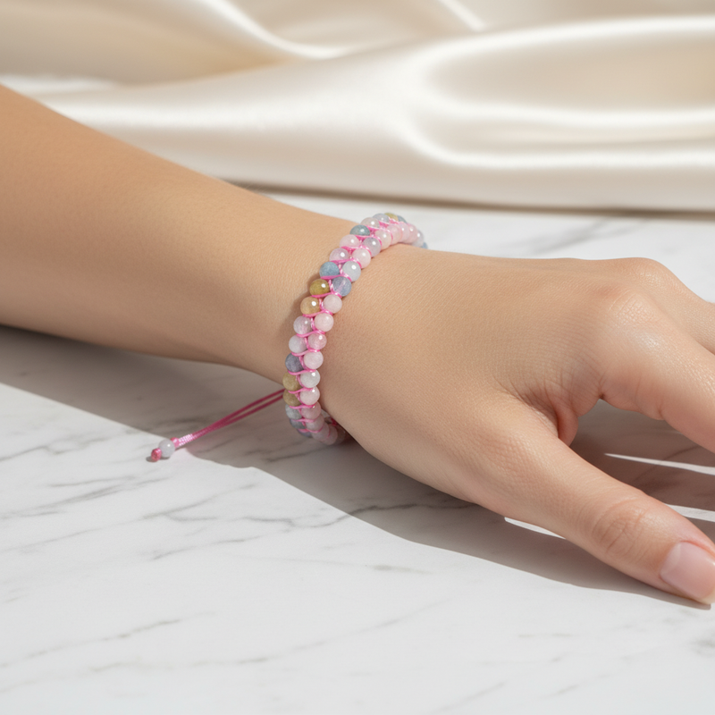 Helidor 3-4 mm Çift Sıra Doğal Taş Bileklik – Unisex El İşçiliği - Görsel 1 - Safnaturel