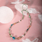 Terazi Burcu Kolye Akuamarin, Ay Taşı, Güneş Taşı, Krizopras, Mavi Apatit, Pembe Kuvars, Yeşil Aventurin