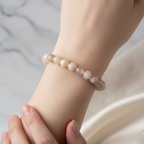 Flower Agate Natural Stone Bracelet 8 mm Sphere Cut Flower Agate