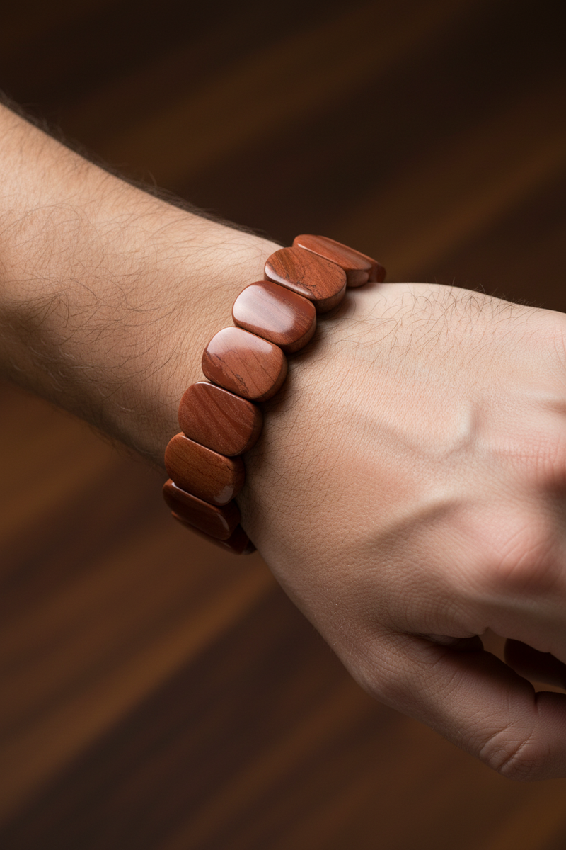Jasper Geniş Kesim Doğal Taş Bileklik – Unisex Şık Tasarım (9 x 14 mm Özel Kesim) - Görsel 2 - Safnaturel
