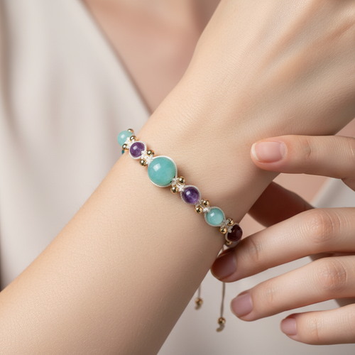 Başak Burcu Doğal Taş Makrome Bileklik - Görsel 2 - Safnaturel