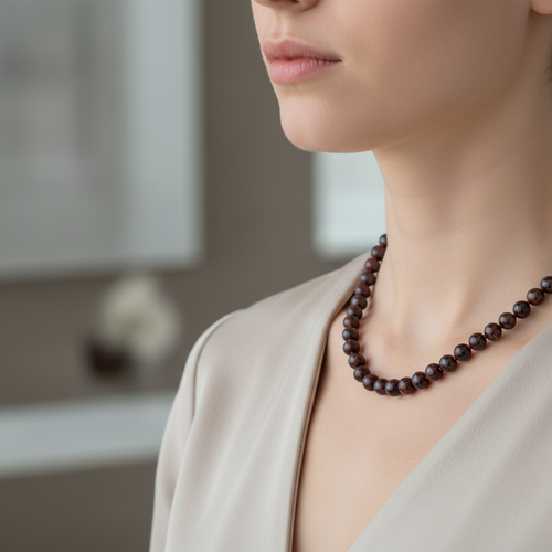 Dragon Jasper 8 mm Düğümlü Doğal Taş Kolye